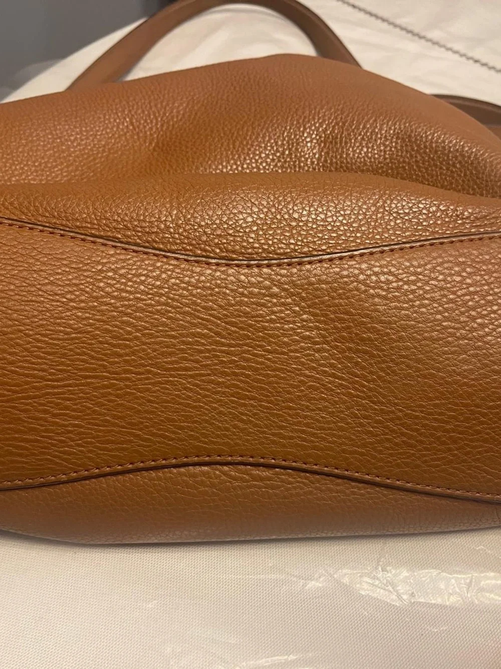 Michael Kors Cognac Pebbled Leather Shoulder Bag
